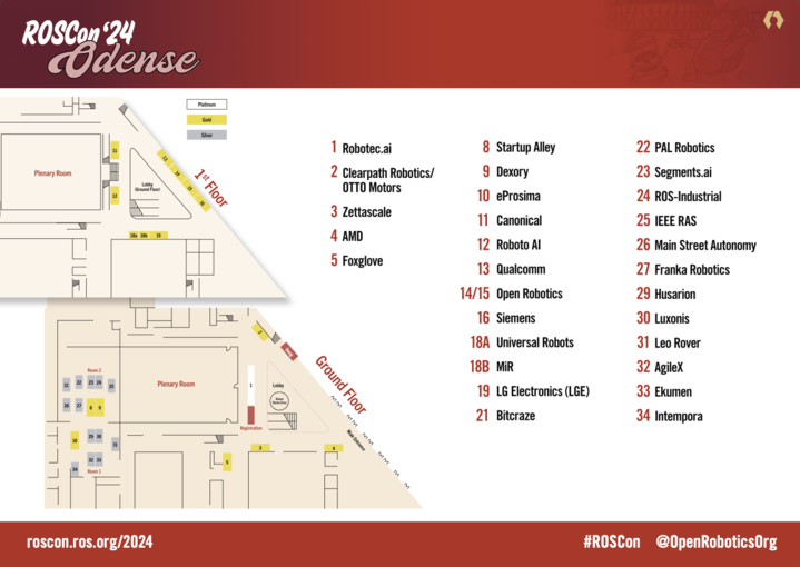 ROSCon 2024 exhibit map.